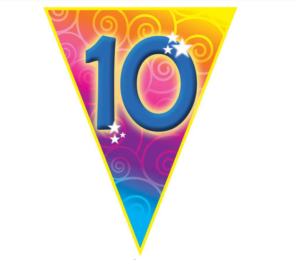 Fanions d'anniversaires 10 ans