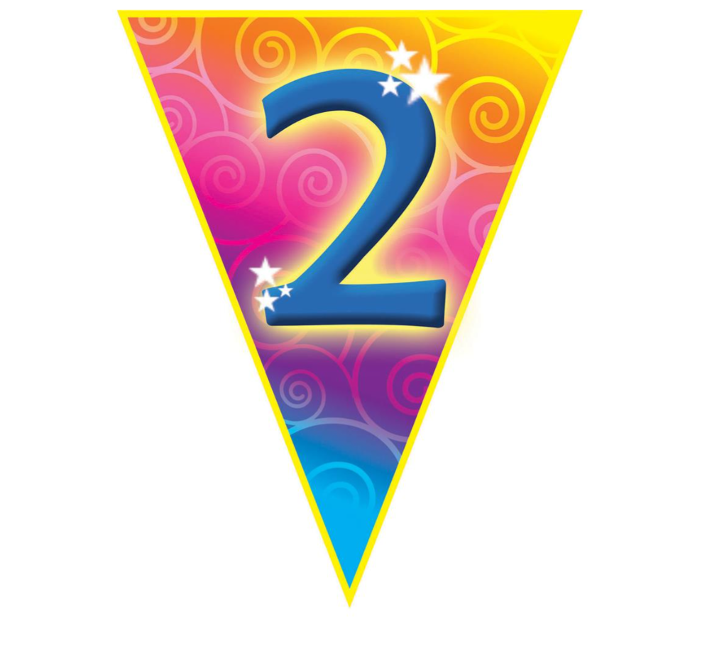 Fanions d'anniversaire 2 ans