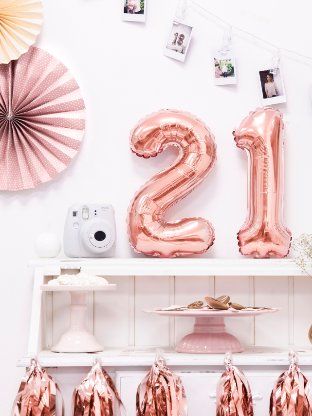 Ballon aluminium chiffre rose gold 36 cm