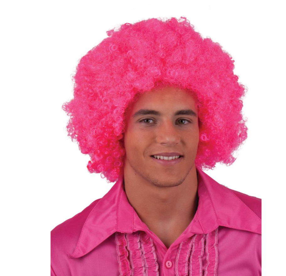 Perruque disco rose