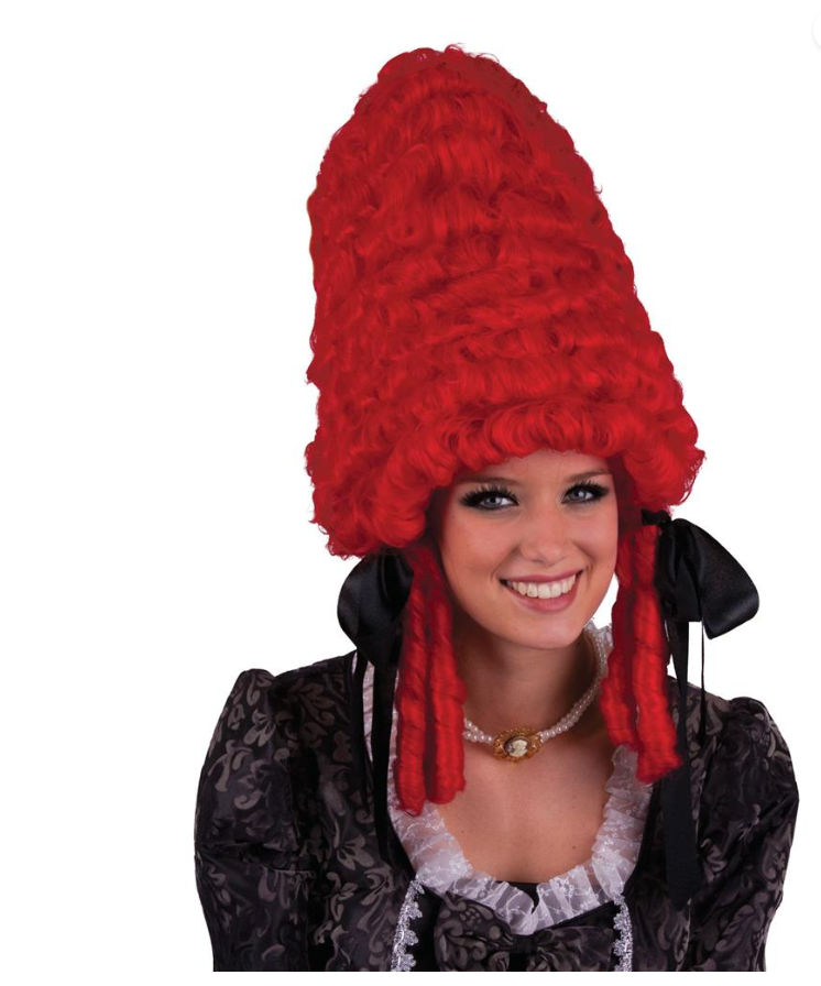Perruque pompadour rouge
