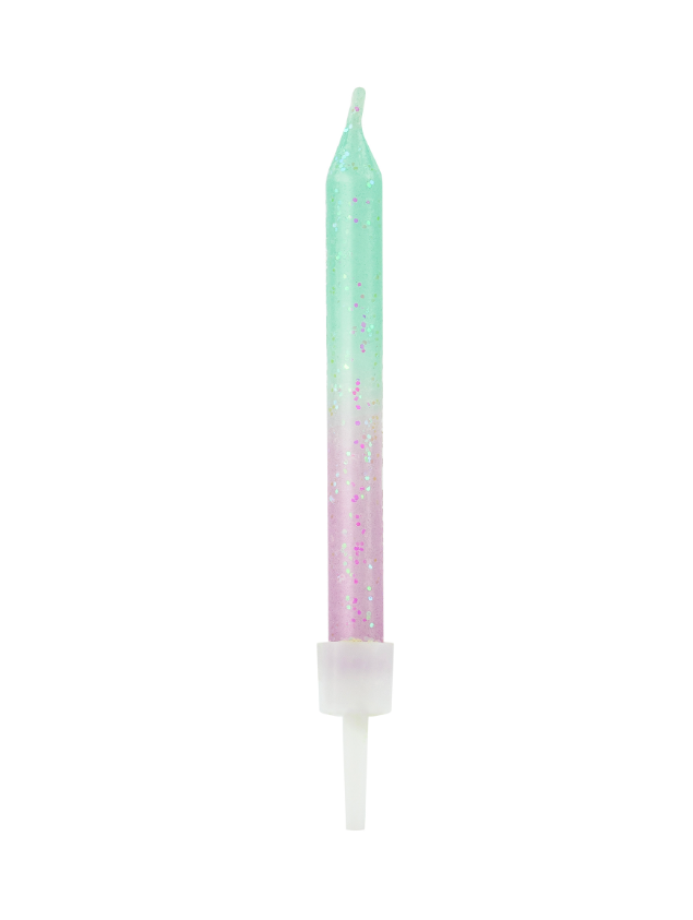 Bougies d'anniversaire iridescentes 6 cm par 20