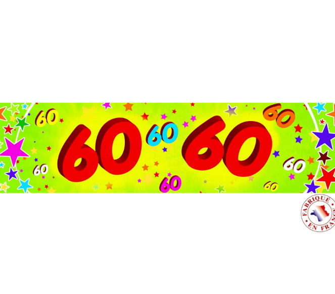 Banderole papier 60 ans 0,16x2,44m