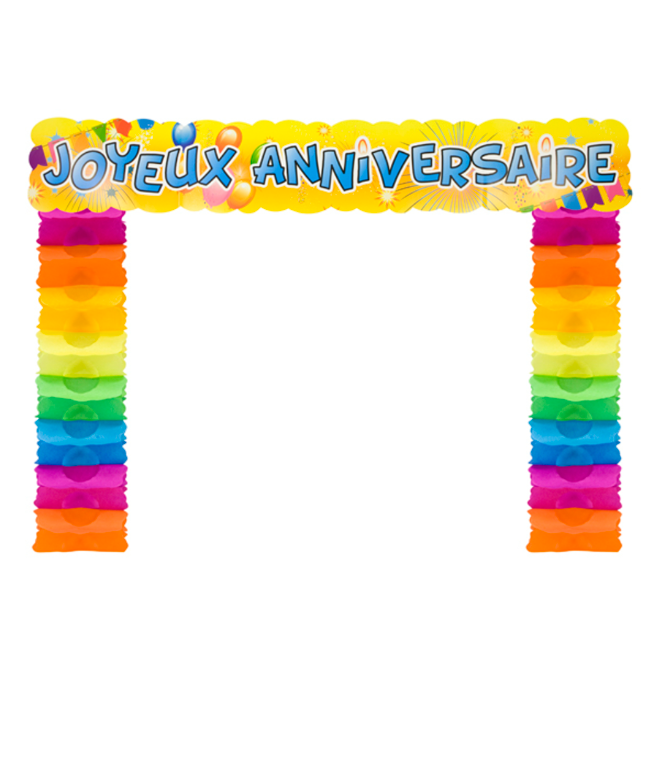 Décoration de porte Joyeux anniversaire pop 114 x 18,7 x 250 cm