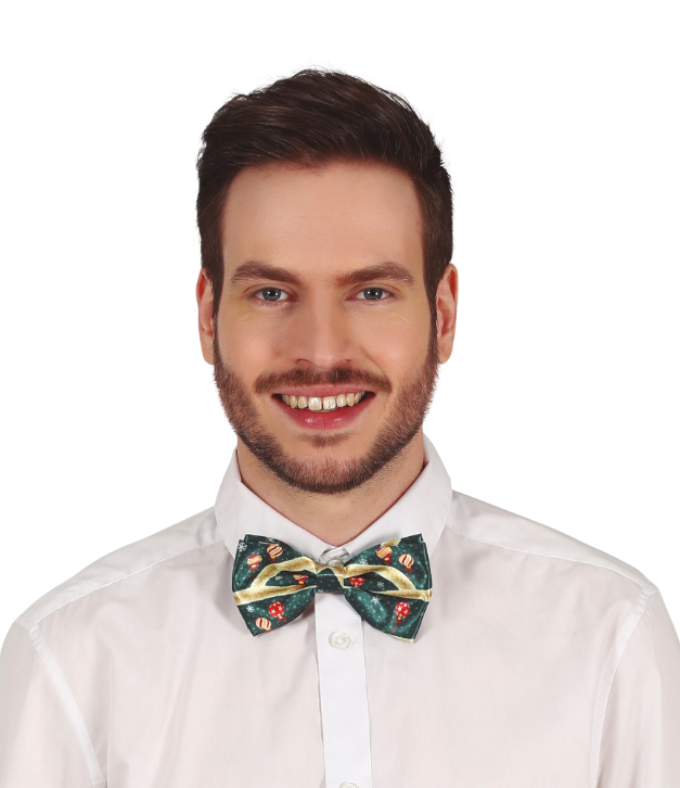 Nœud papillon de Noël vert adulte