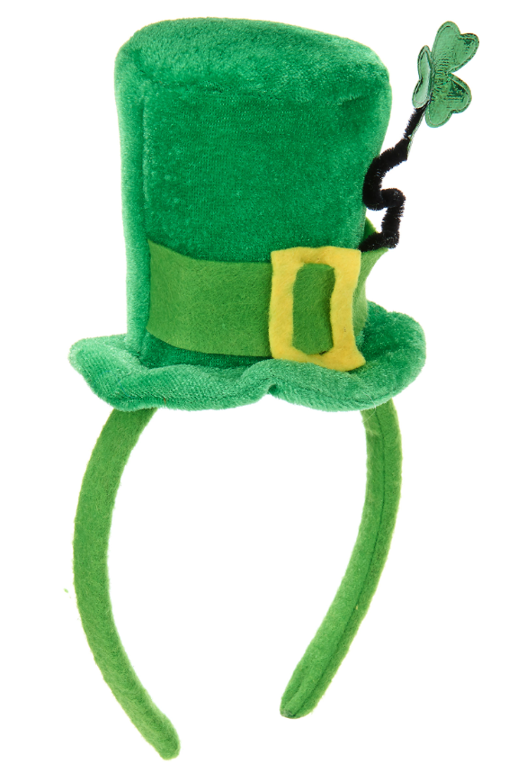 Serre-tête mini chapeau tige trèfle femme Saint Patrick