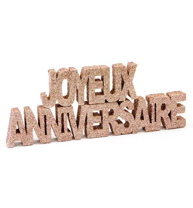 Décoration de table Joyeux anniversaire rose gold
