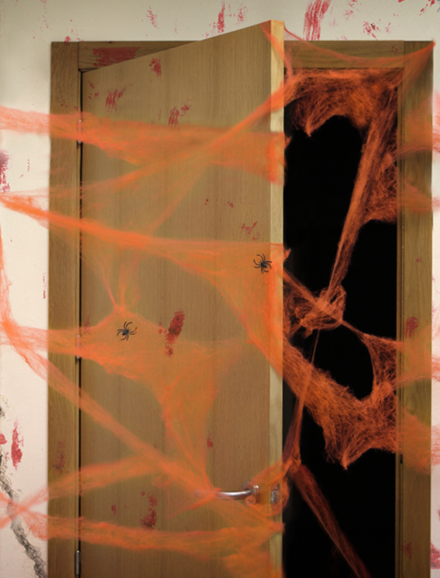 Toile d'araignée orange avec araignées 20 g Halloween