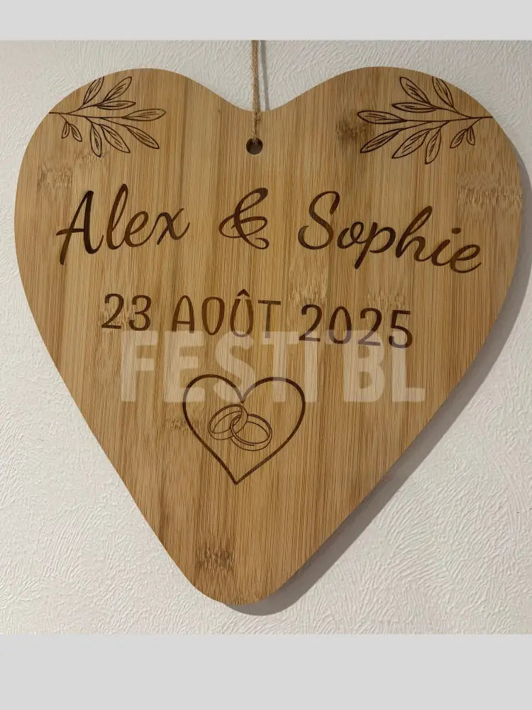 Coeur en bois 30 cm