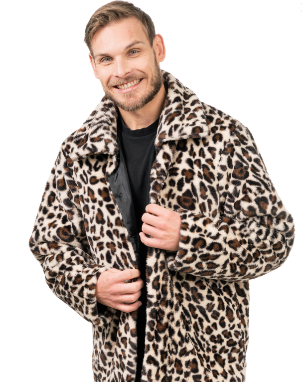 Manteau en fausse fourrure léopard adulte