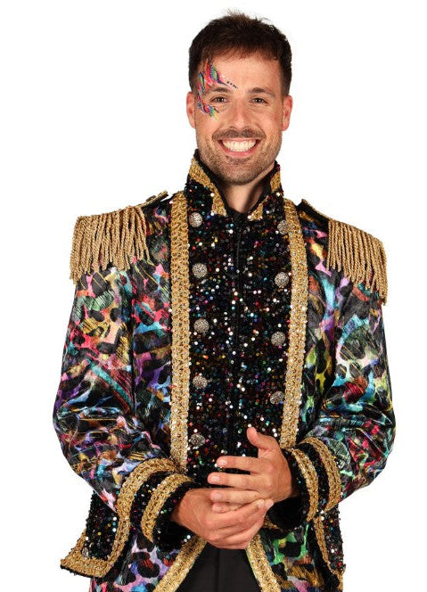 Veste de carnaval homme haut de gamme couleurs fluo