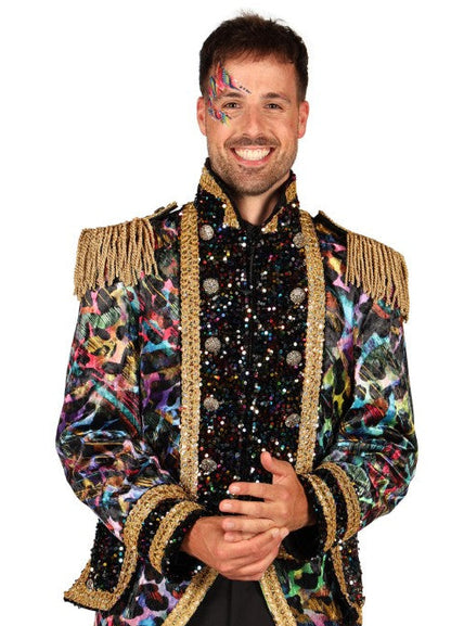 Veste de carnaval homme haut de gamme couleurs fluo