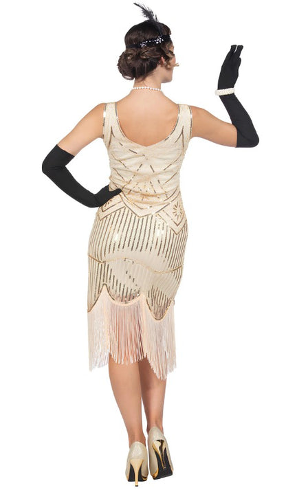 Déguisement Charleston beige à sequins luxe femme