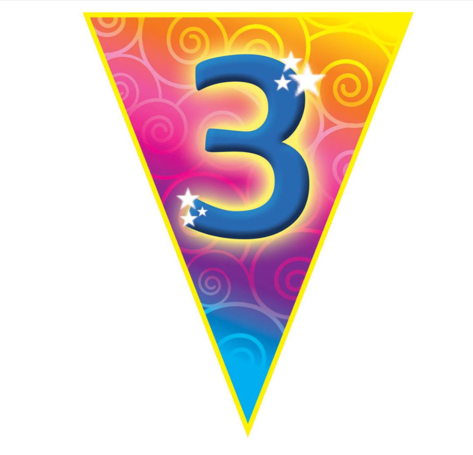 Fanions d'anniversaire 3 ans
