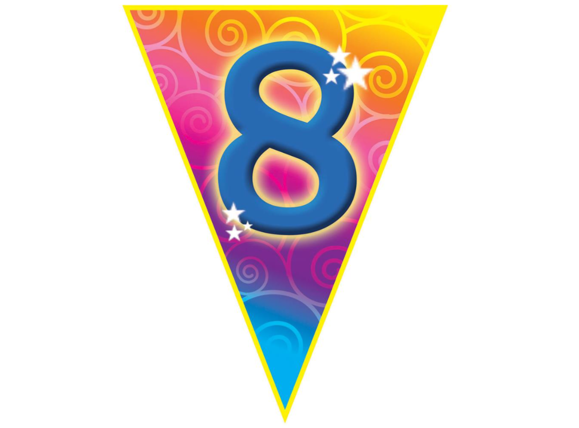 Fanions d'anniversaires 8 ans