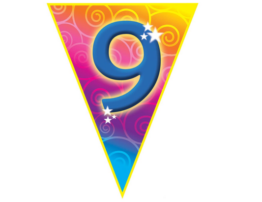 Fanions d'anniversaires 9 ans