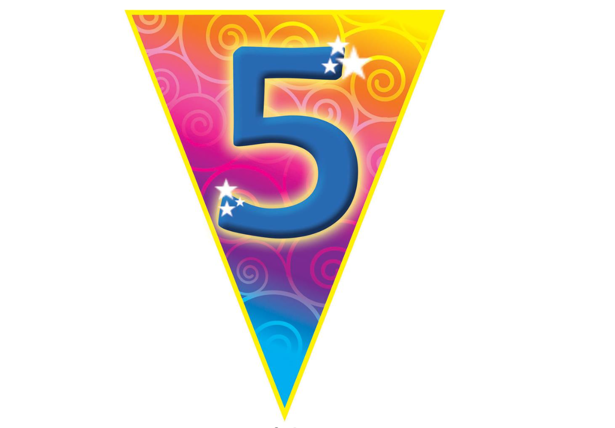 Fanions d'anniversaires 5 ans