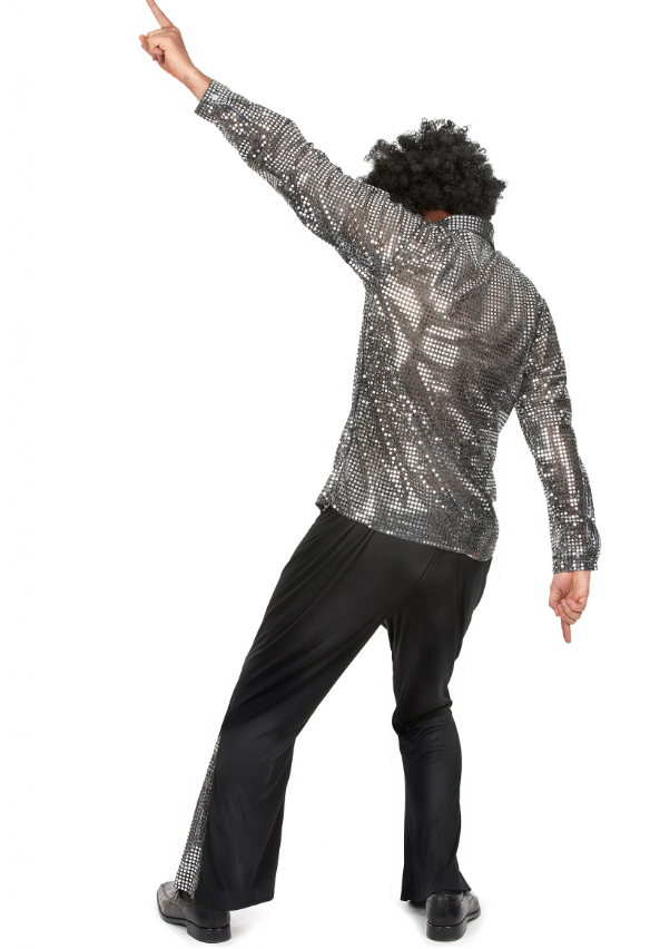 Déguisement disco argenté homme