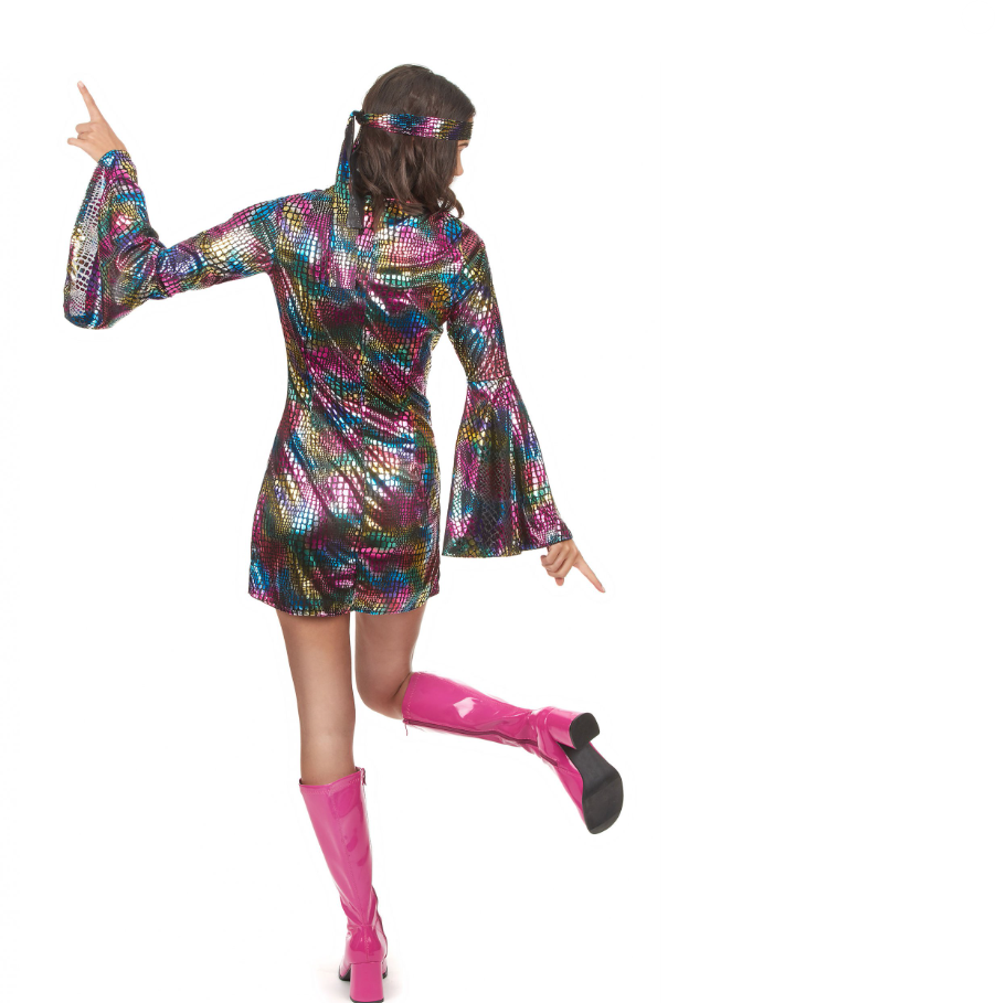 Déguisement disco multicolore femme