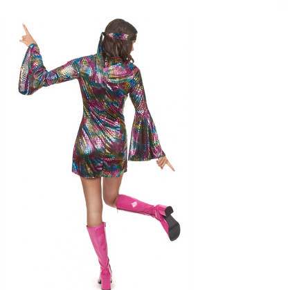 Déguisement disco multicolore femme