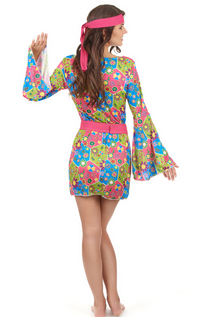Déguisement hippie femme à fleurs