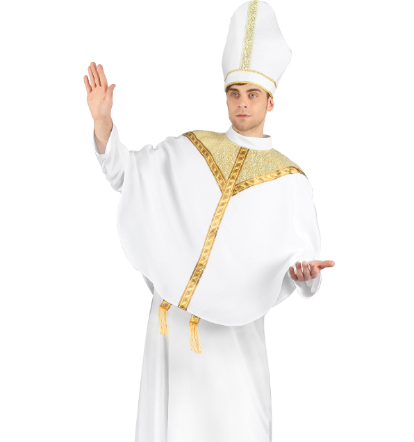 Déguisement évêque blanc homme