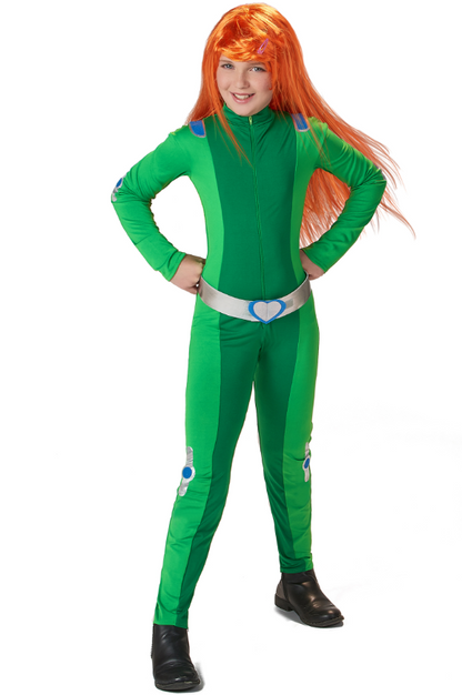 Déguisement espionne de choc vert fille