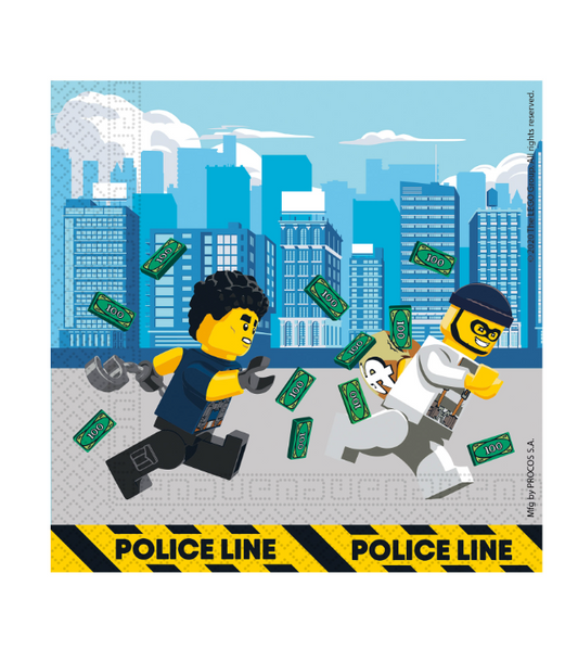Serviettes en papier FSC® Lego City™ 33 x 33 cm