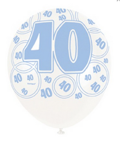 Ballons bleus Age 40 ans