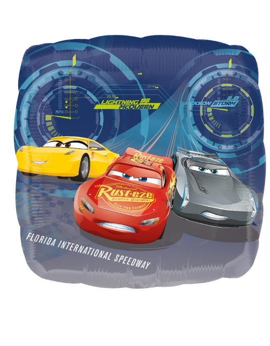 Ballon en aluminium carré Cars 3™ 43 x 43 cm