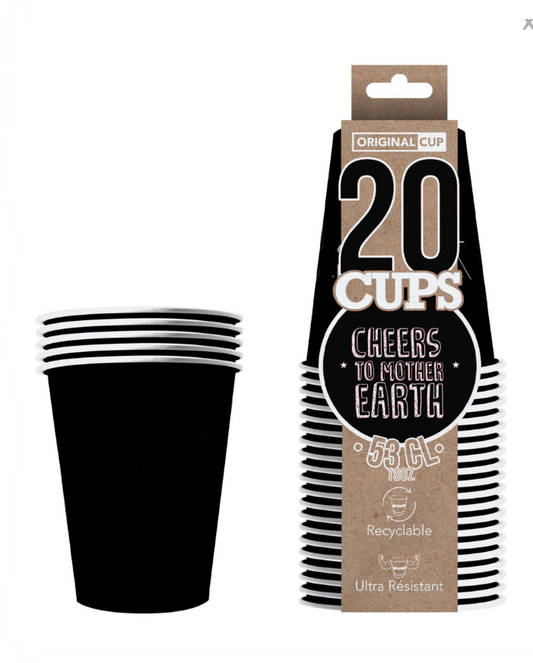 Gobelets américains carton recyclable noirs 53 cl