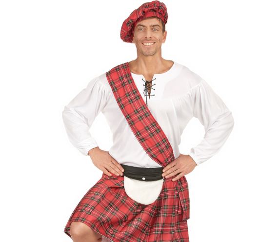 Déguisement écossais rouge et blanc homme
