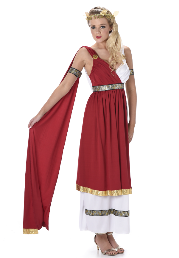 Déguisement rouge romaine femme