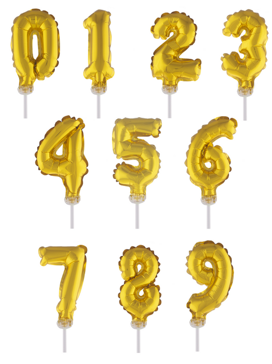 Cake topper ballon chiffre doré 12,7 cm
