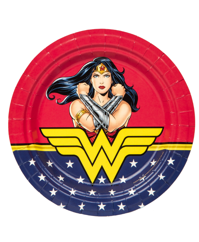 Assiettes en carton FSC® Wonder Woman™ 23 cm