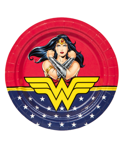 Assiettes en carton FSC® Wonder Woman™ 23 cm