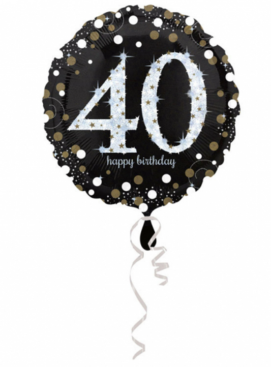 Ballon Aluminium Happy Birthday scintillant 40 - 45 cm
