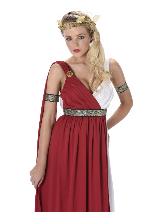 Déguisement rouge romaine femme