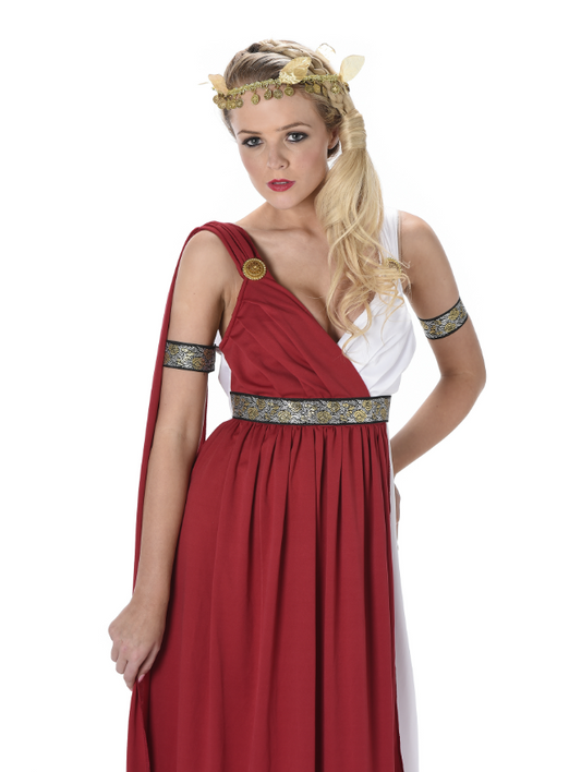Déguisement rouge romaine femme