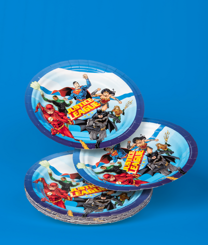 Assiettes en carton FSC® Justice League™ 23 cm
