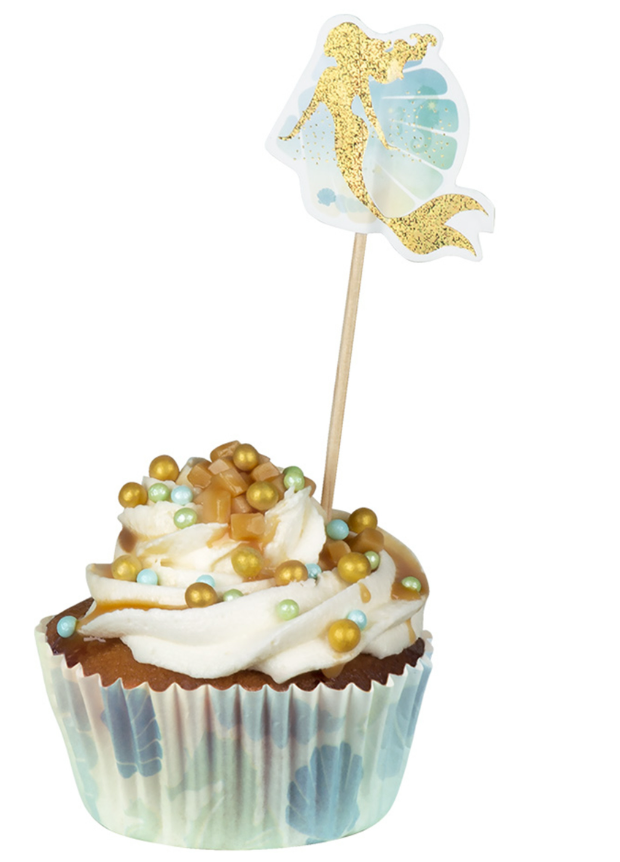 Moule à cupcakes Sirène Lagune en papier 6,5 cm par 50