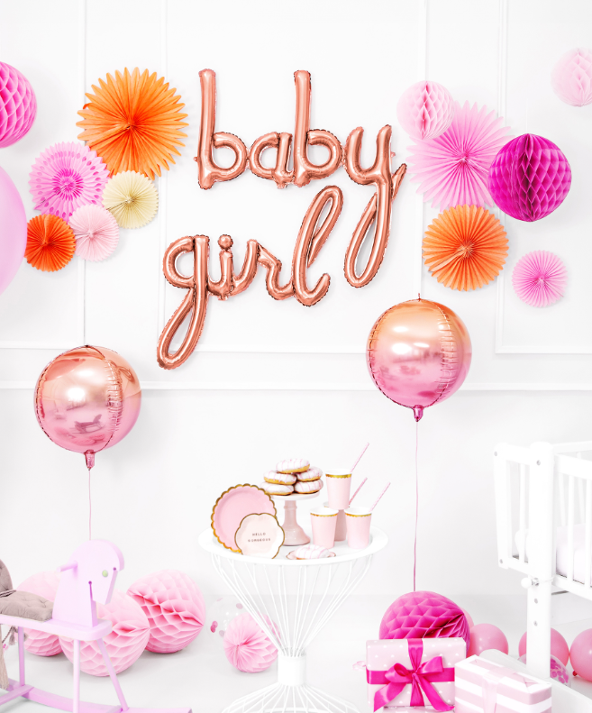 Ballon aluminium girl rose gold 77 x 70 cm