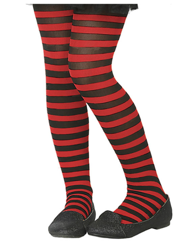 Collant rayé rouge et noir enfant
