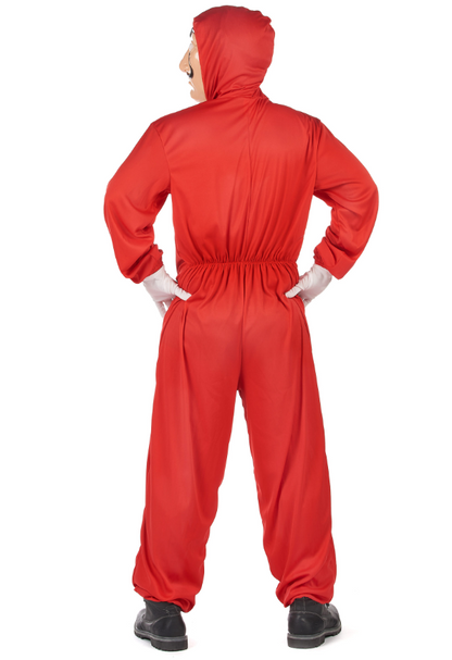 Déguisement combinaison voleur rouge adulte