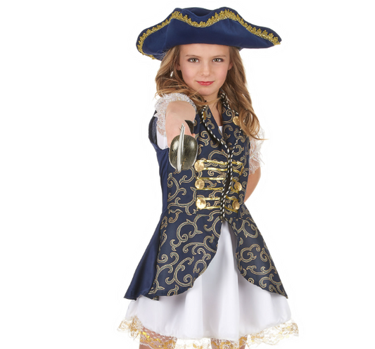 Déguisement pirate bleu foncé fille