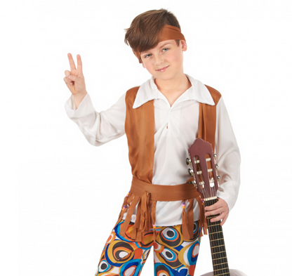 Déguisement hippie marron garçon