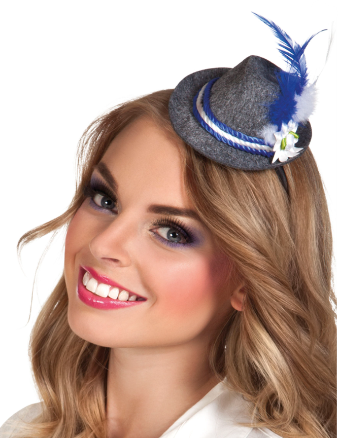 Mini chapeau bavarois à plume adulte