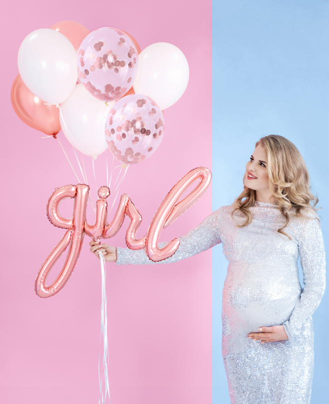 Ballon aluminium girl rose gold 77 x 70 cm
