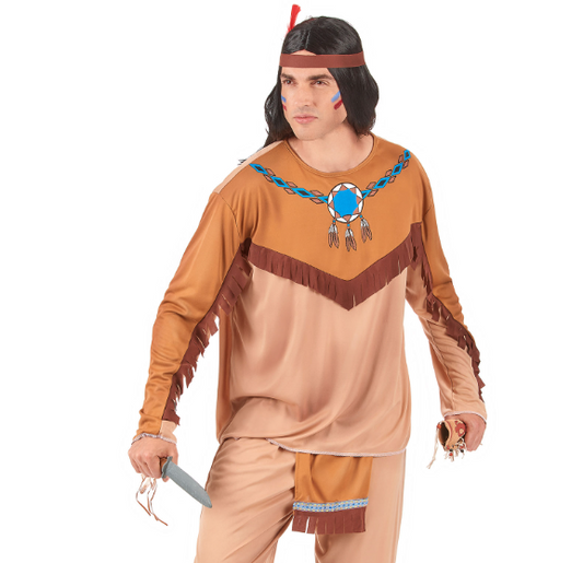 Déguisement indien beige et marron homme