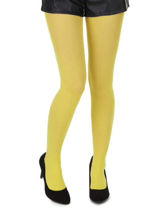 Collants opaques jaunes adulte